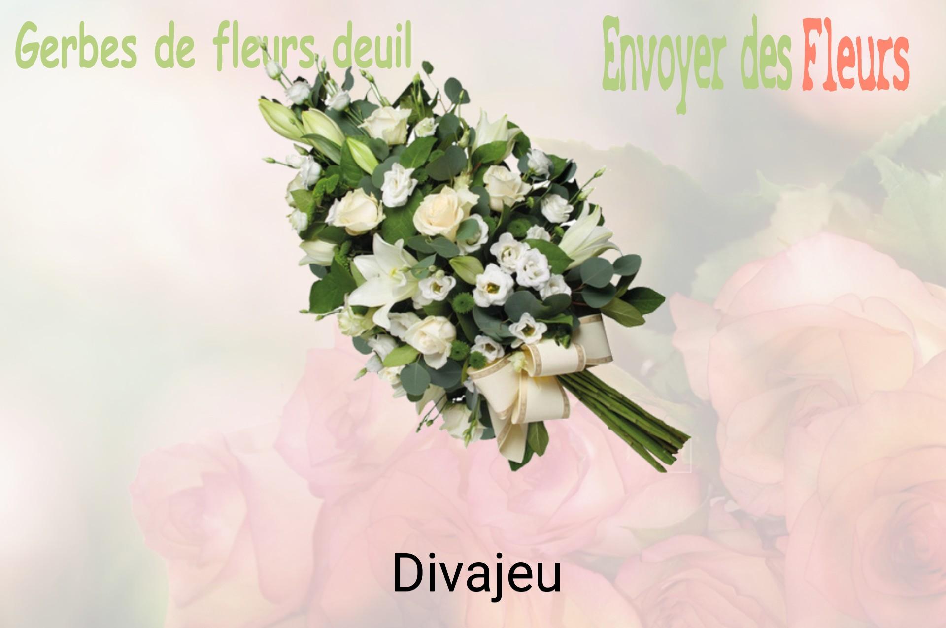 Gerbe de fleurs de deuil livrée à Divajeu
